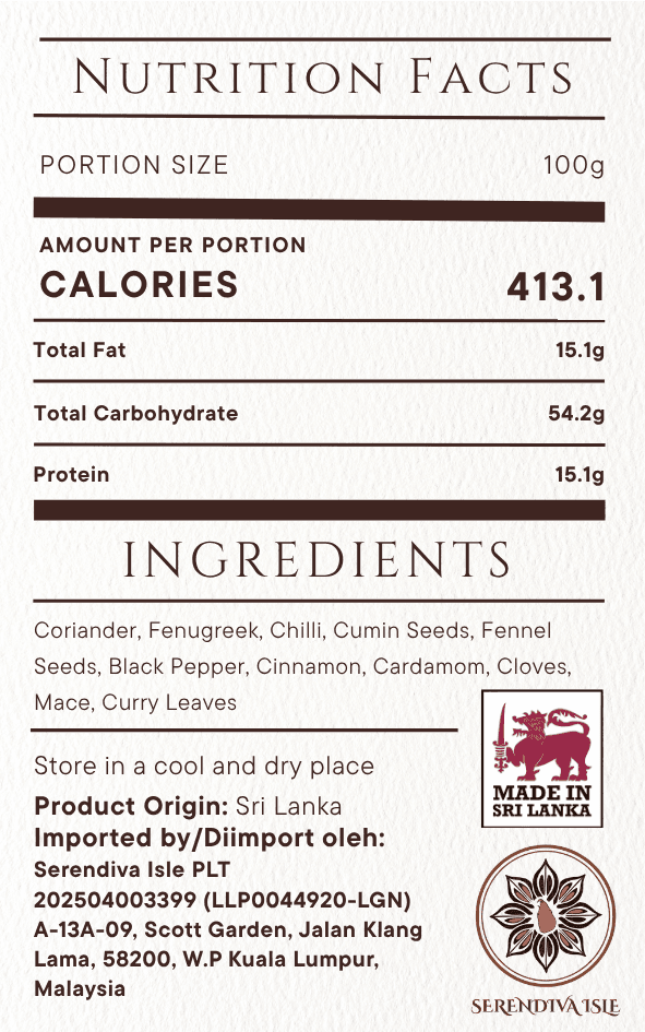 Serbuk Kari Jaffna Ceylon — authentic Sri Lankan spice by Serendiva Isle thumbnail 5
