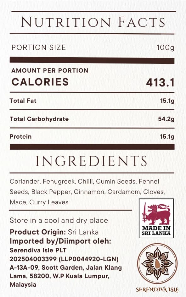 செய்லான் யாழ்ப்பாணக் கறி தூள் — authentic Sri Lankan spice by Serendiva Isle thumbnail 5