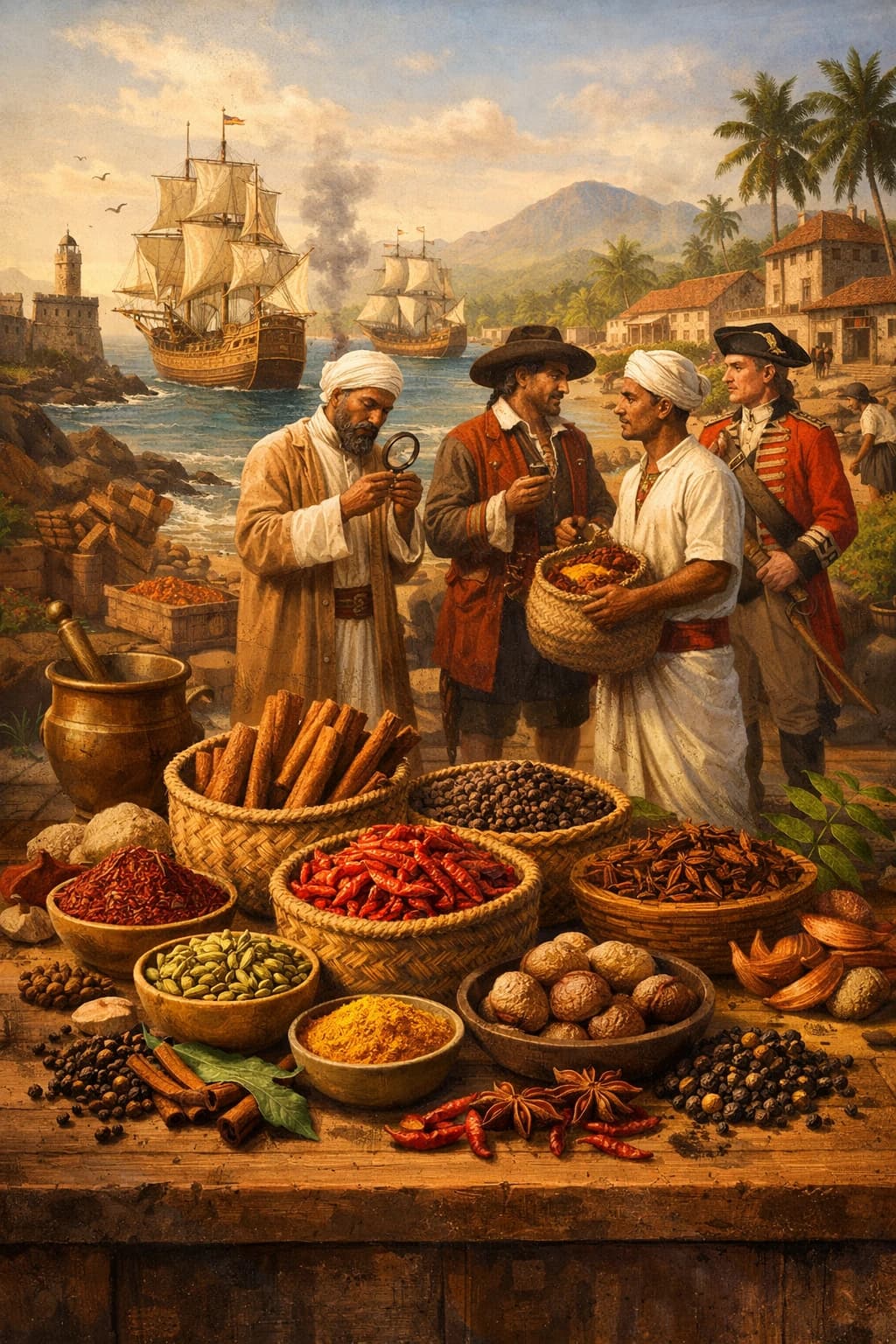 Ancient spice trade routes that brought Sri Lankan spices to the world