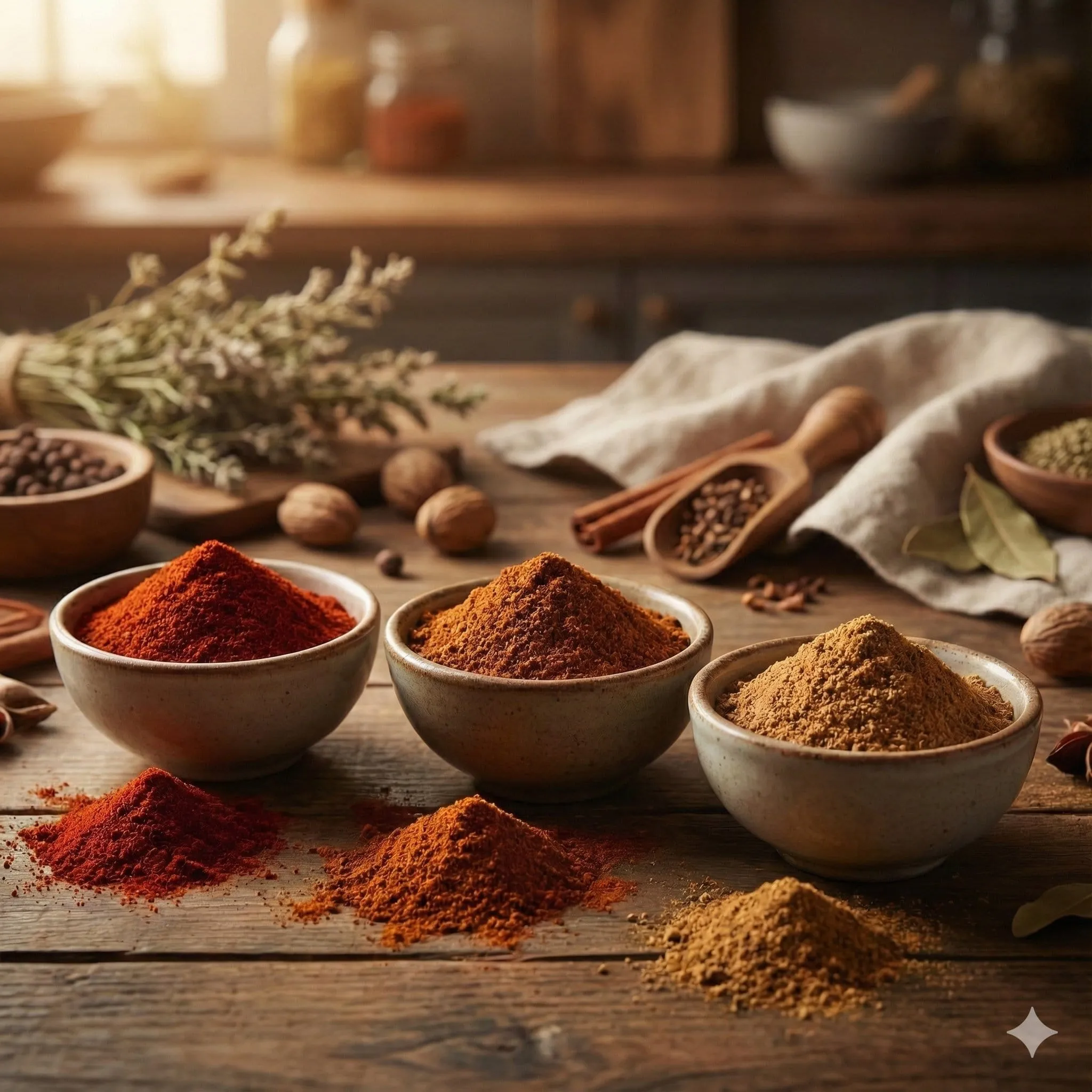 Sri Lanka's hill country, elevated spice-growing terrain with lush green vegetation